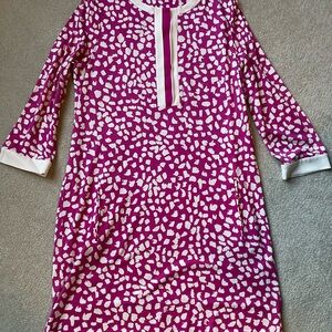 Diane Von Furstenberg Pink Patterned 100% Silk Dress - Size 12